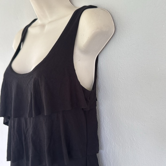Express black tiered ruffle sleeveless modal stretch long tunic tank size small - Picture 7 of 12